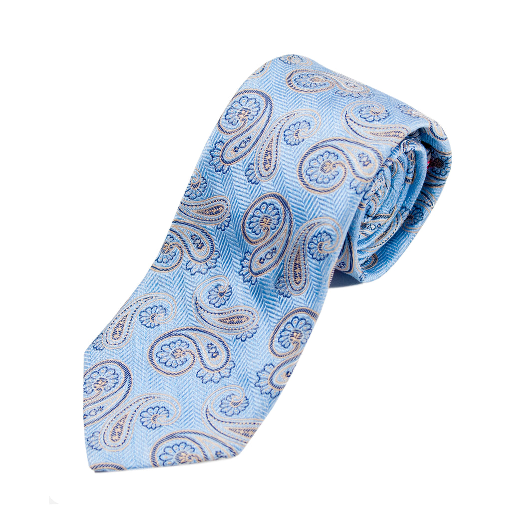 Braemore Light Blue Paisley Tie