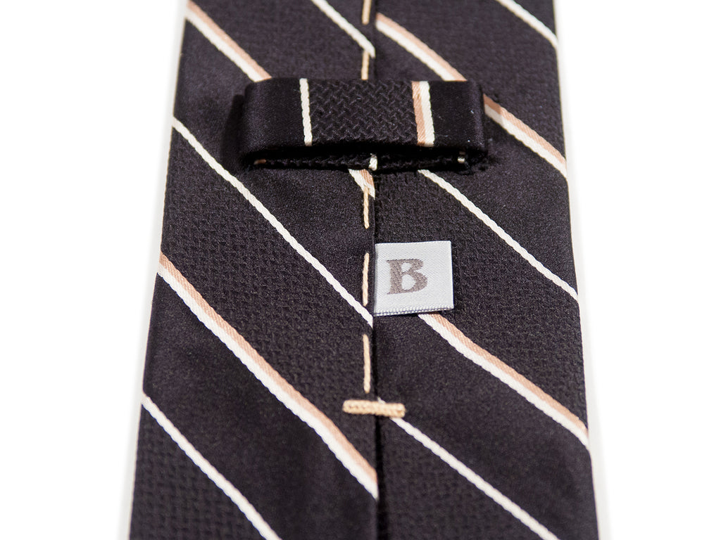 Braemore Black Striped Tie. Luxmrkt.com menswear consignment Edmonton.