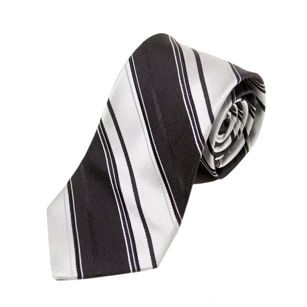 Braemore Light Grey Striped Tie