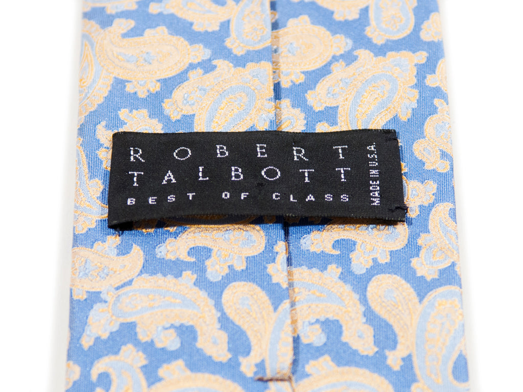 Robert Talbott Hand Sewn Blue Paisley Tie. Luxmrkt.com menswear consignment Edmonton.