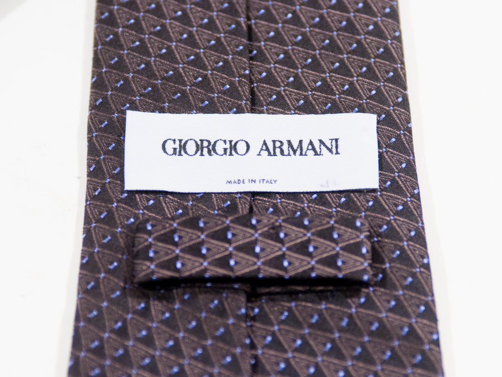Giorgio Armani Dark Brown Geometric Tie