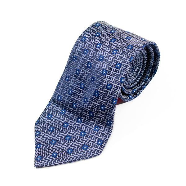 Ermenegildo Zegna Navy Blue Geometric Tie