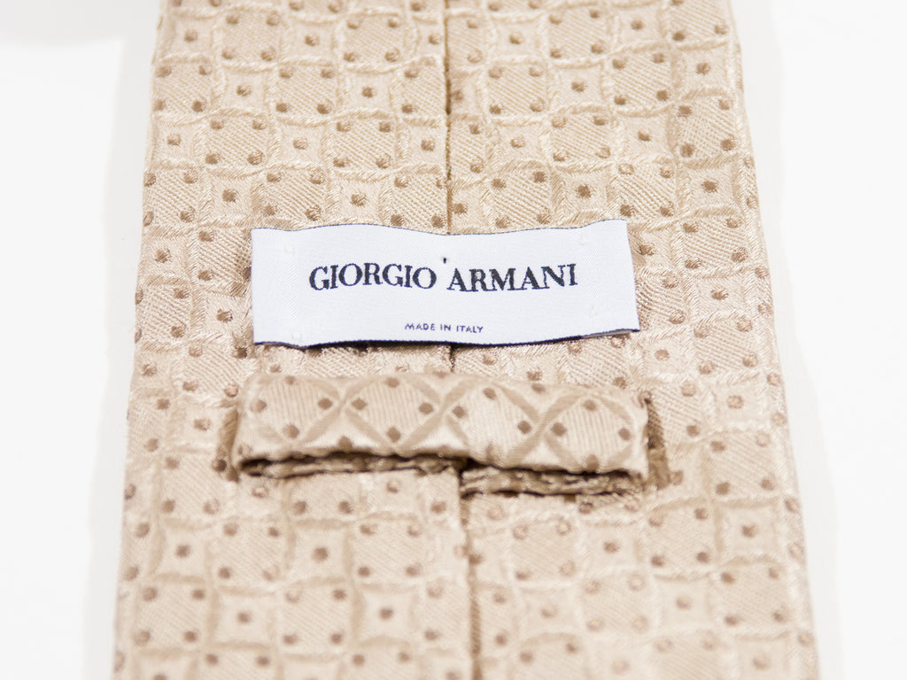 Giorgio Armani Tan Geometric Tie