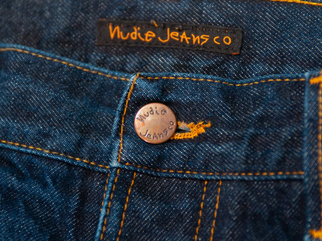 Nudie Hank Rey Organic Dry Deep Indigo Jeans for Luxmrkt.com Menswear Consignment Edmonton