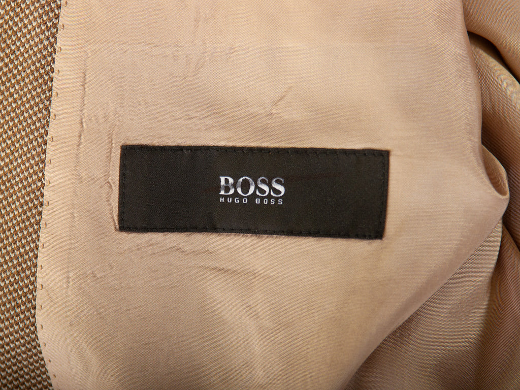 Hugo Boss Light Brown Barleycorn Rossellini Blazer for Luxmrkt.com Menswear Consignment Edmonton