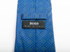 Hugo Boss Made in Italy Blue Pin Dot Silk Tie for Luxmrkt.com Menswear Consignment Edmonton