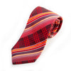 Santorelli Red Check Stripe Hand Made in Italy Silk Tie for Luxmrkt.com Menswear Consignment Edmonton