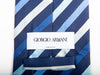 Giorgio Armani Blue Striped Silk Tie for Luxmrkt.com Menswear Consignment Edmonton