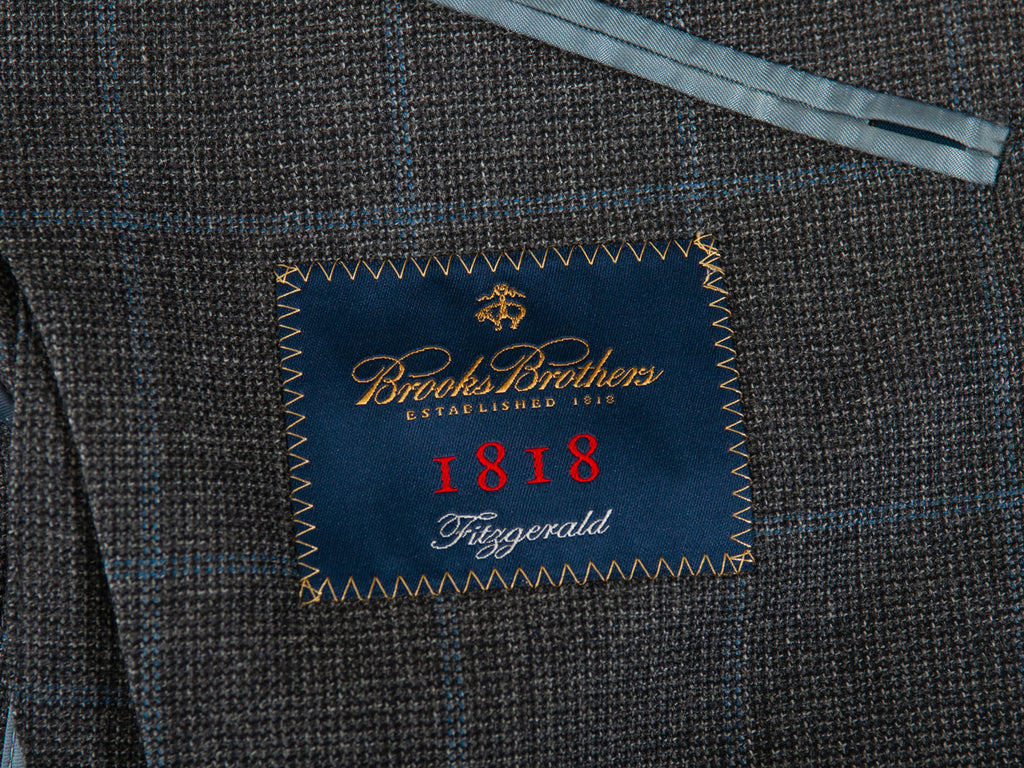 Brooks Brothers Grey Windowpane Check 1818 Fitzgerald Blazer for Luxmrkt.com Menswear Consignment Edmonton