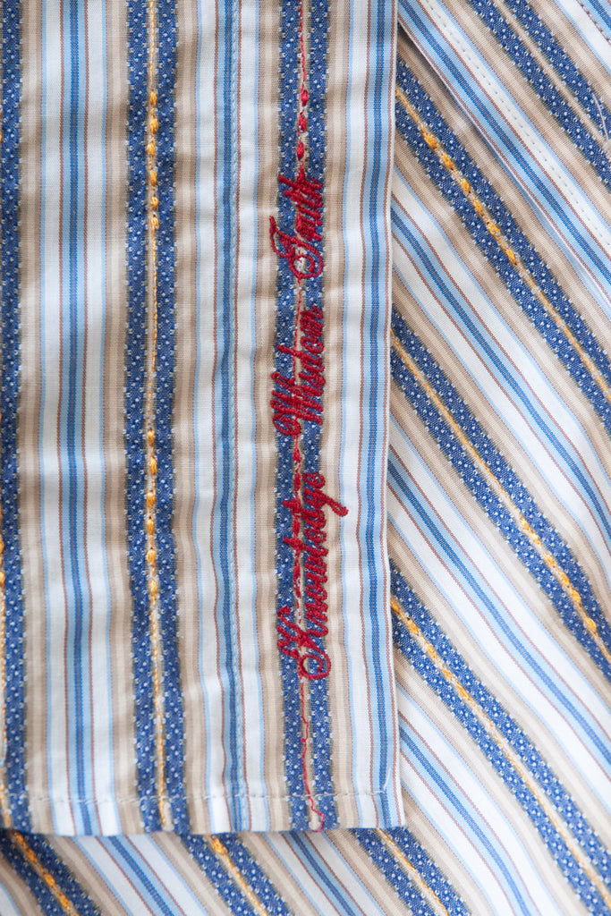 Robert Graham Gold Silk Embroidered Stripe Shirt