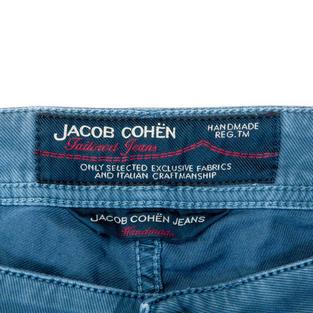 Jacob Cohen Hand Tailored Blue Five Pocket 622 Pants