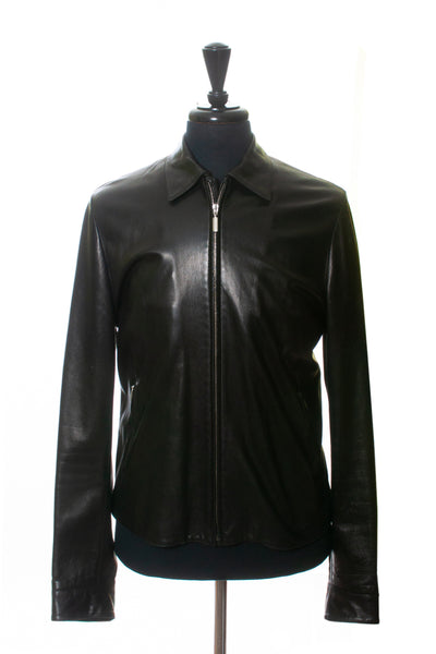 Brioni Black Leather Jacket