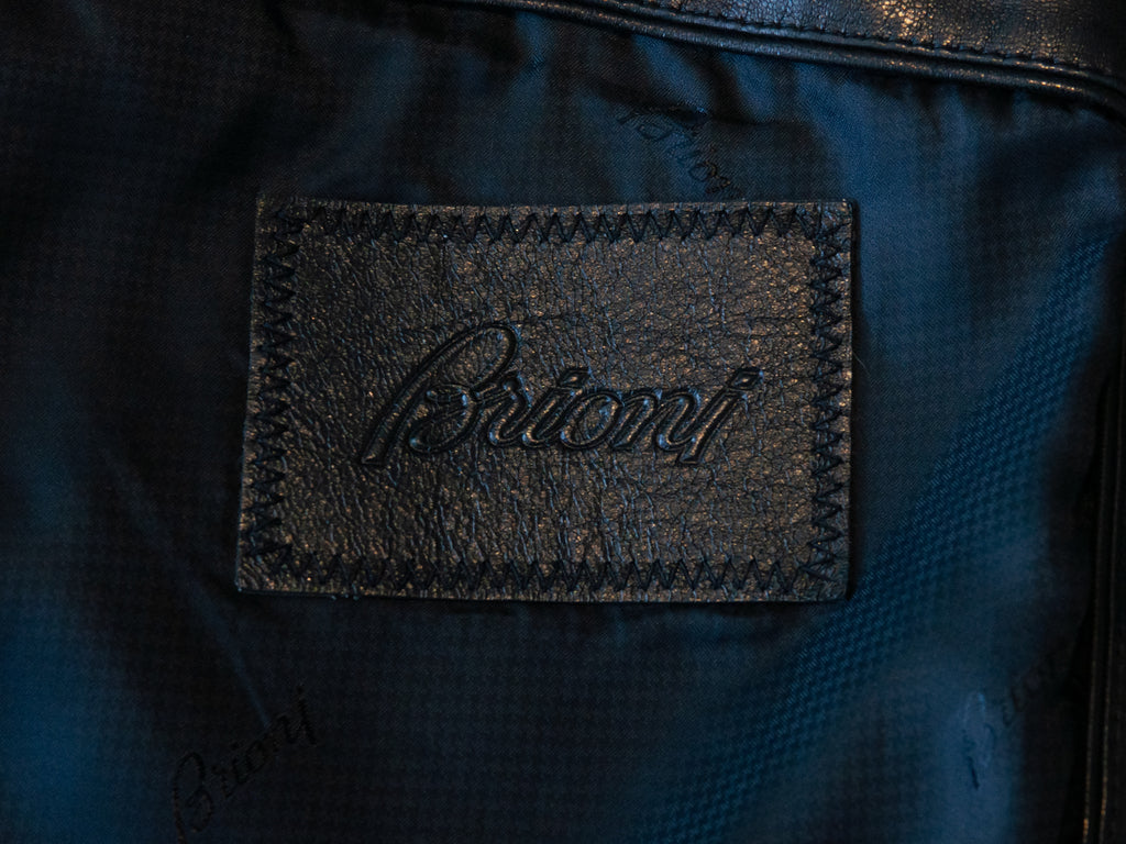 Brioni Black Leather Jacket
