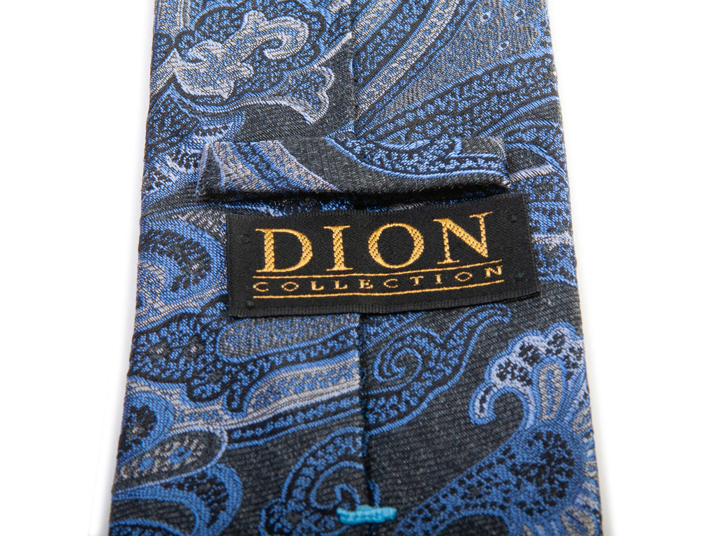 Dion Gray Paisley Italian Silk Tie