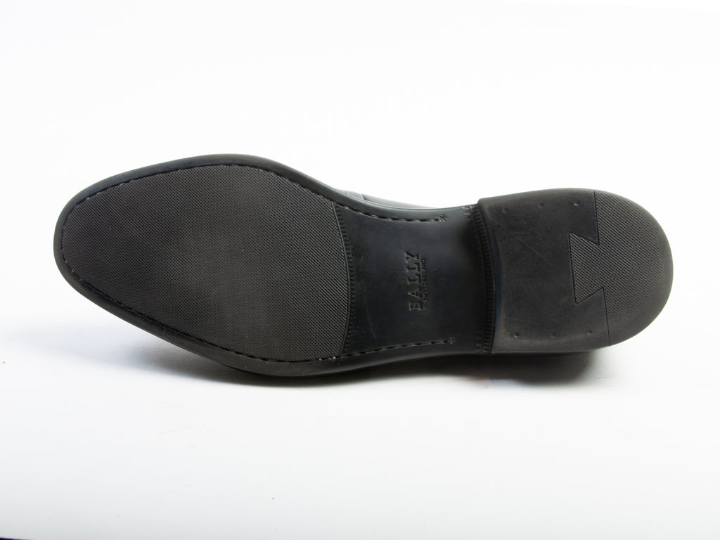 Bally Black Leather Horsebit Loafers