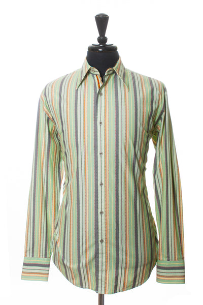 Robert Graham Green Striped Shirt