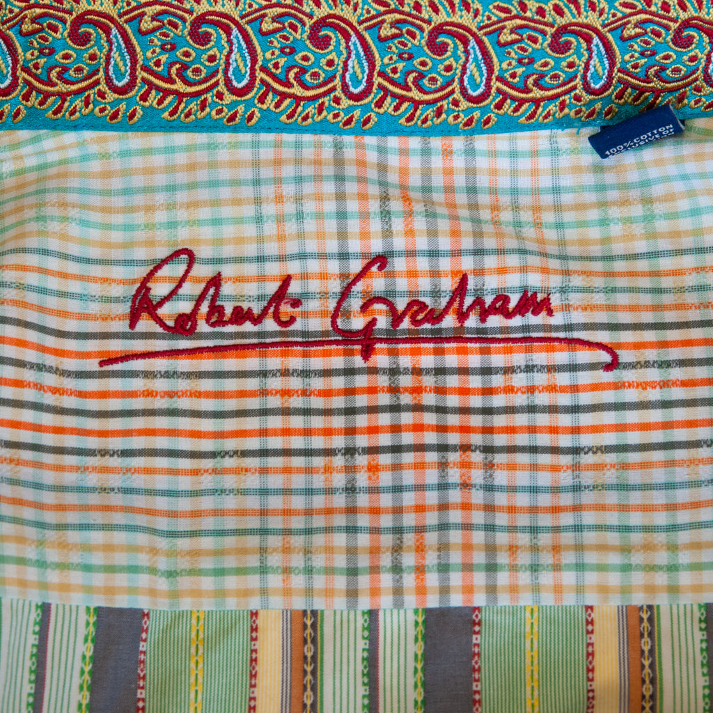 Robert Graham Green Striped Shirt