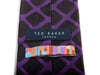 Ted Baker Purple on Black Check Silk Tie for Luxmrkt.com Menswear Consignment Edmonton
