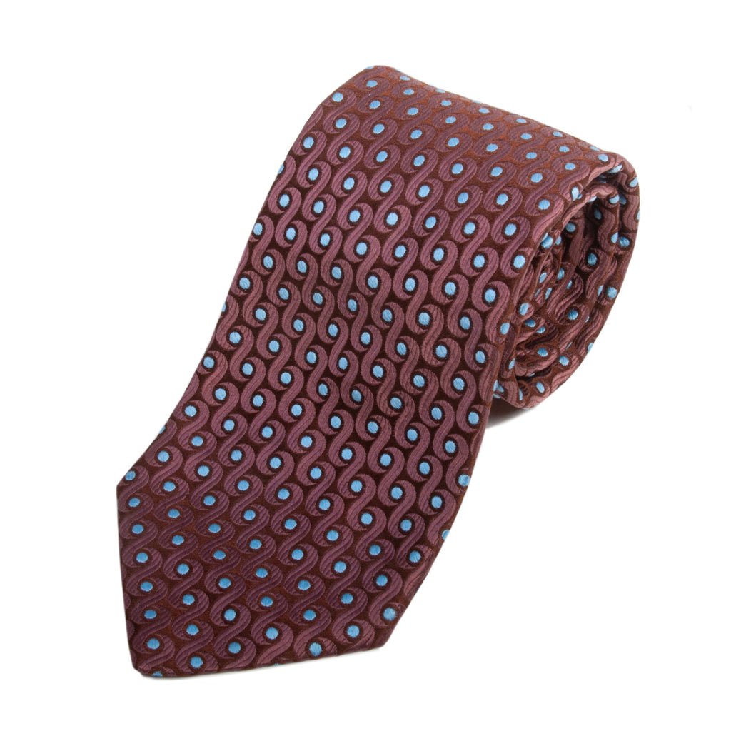 Ted Baker Brown Geometric Pattern Hand Tailored Silk Tie for Luxmrkt.com Menswear Consignment Edmonton