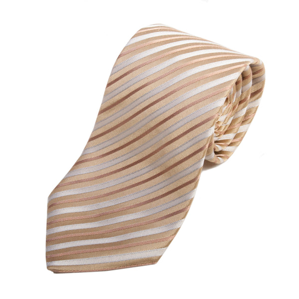 Hugo Boss Brown Stripe Silk Tie for Luxmrkt.com Menswear Consignment Edmonton