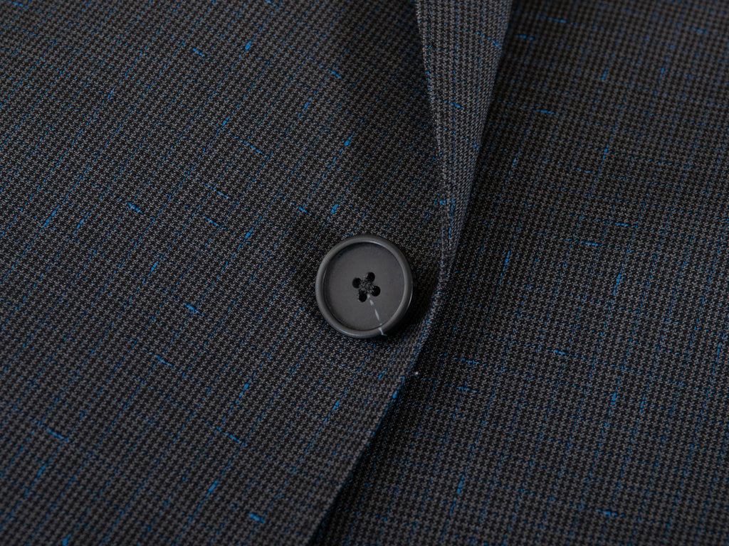 ZZegna Blue on Grey Fleck Drop7 Slim Fit Wool Suit
