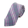 Dion Grey and Pink Check Silk Tie for Luxmrkt.com Menswear Consignment Edmonton