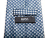 Hugo Boss Steel Grey Checkered Silk Tie for Luxmrkt.com Menswear Consignment Edmonton