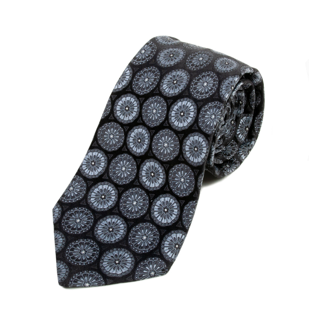 Ted Baker Grey Medallion Hand Tailored Tie for Luxmrkt.com Menswear Consignment Edmonton