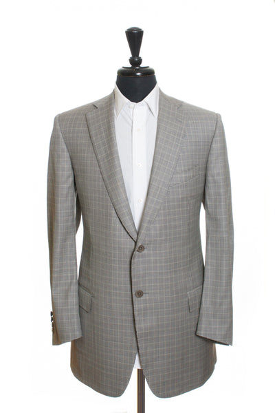 Ermenegildo Zegna Grey Houndstooth Check Roma Blazer for Luxmrkt.com Menswear Consignment Edmonton