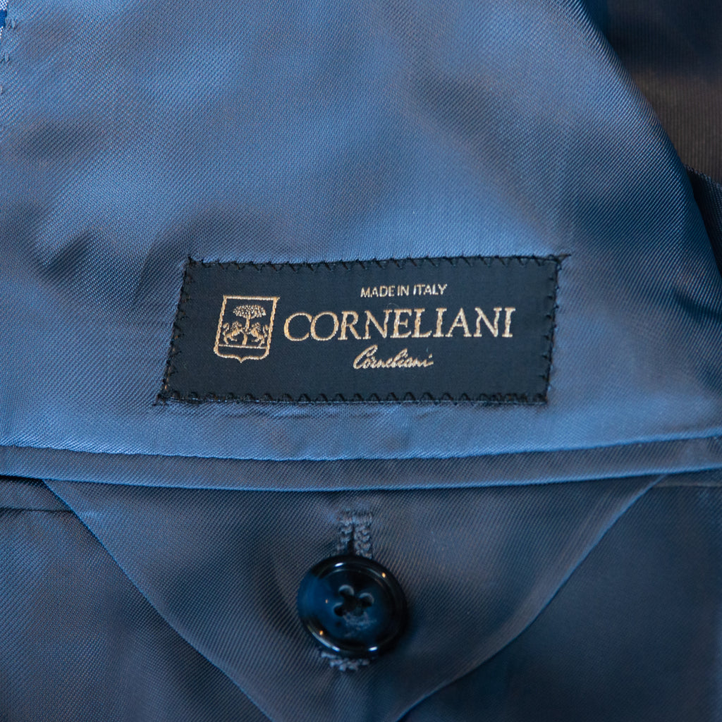 Corneliani Gray Check Silk Cotton Academy Blazer