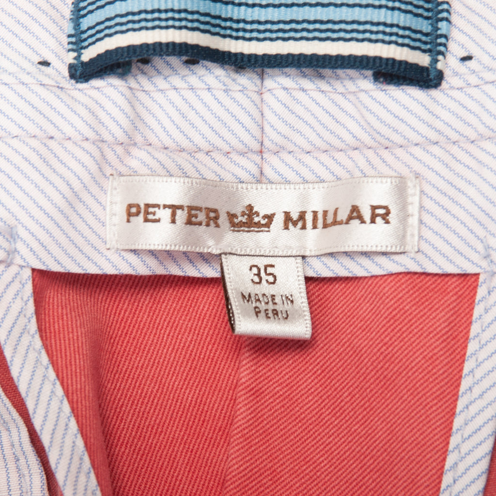 Peter Millar Washed Red Cotton Chinos