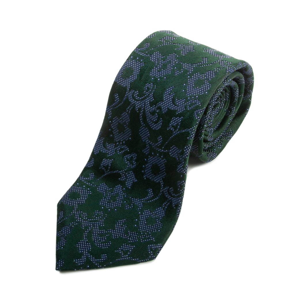 Ermenegildo Zegna Green Abstract Damask Tie