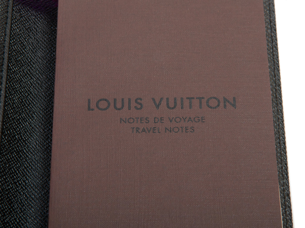 Louis Vuitton NIB Black Taiga Leather Travel Notes Cover for Luxmrkt.com Menswear Consignment Edmonton