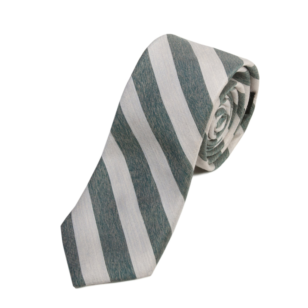 Holt Renfrew NWT Grey Striped Silk Skinny Tie for Luxmrkt.com Menswear Consignment Edmonton