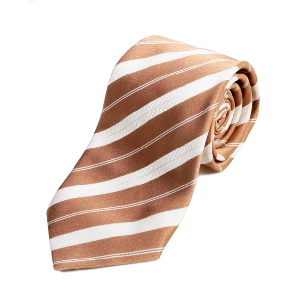 Eton Brown Striped Silk Tie for Luxmrkt.com Menswear Consignment Edmonton