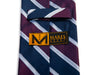 Mares Elite Merlot and Navy Blue Striped Hand Made Silk Tie for Luxmrkt.com Menswear Consignment Edmonton