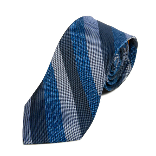 Mares Elite Blue Striped Hand Made Silk Tie for Luxmrkt.com Menswear Consignment Edmonton