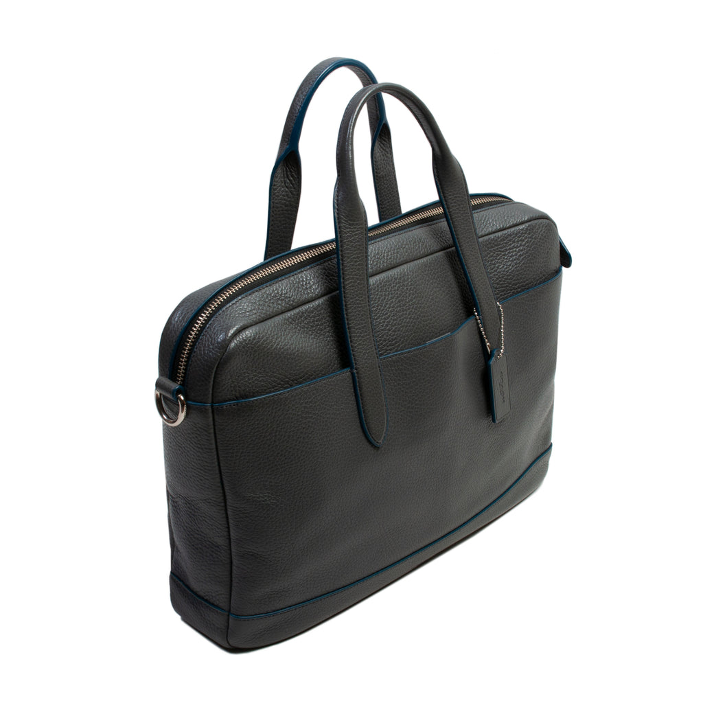 Coach NWOT Grey Leather Briefcase for Luxmrkt.com Menswear Consignment Edmonton
