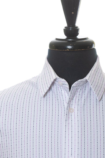 Robert Graham Purple and Black Dotted Stripe Shirt