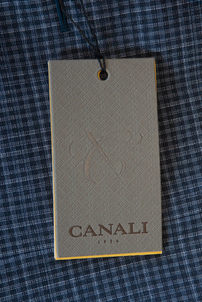 Canali 1934 Blue Check Kei Blazer at Luxmrkt.com menswear consignment Edmonton.