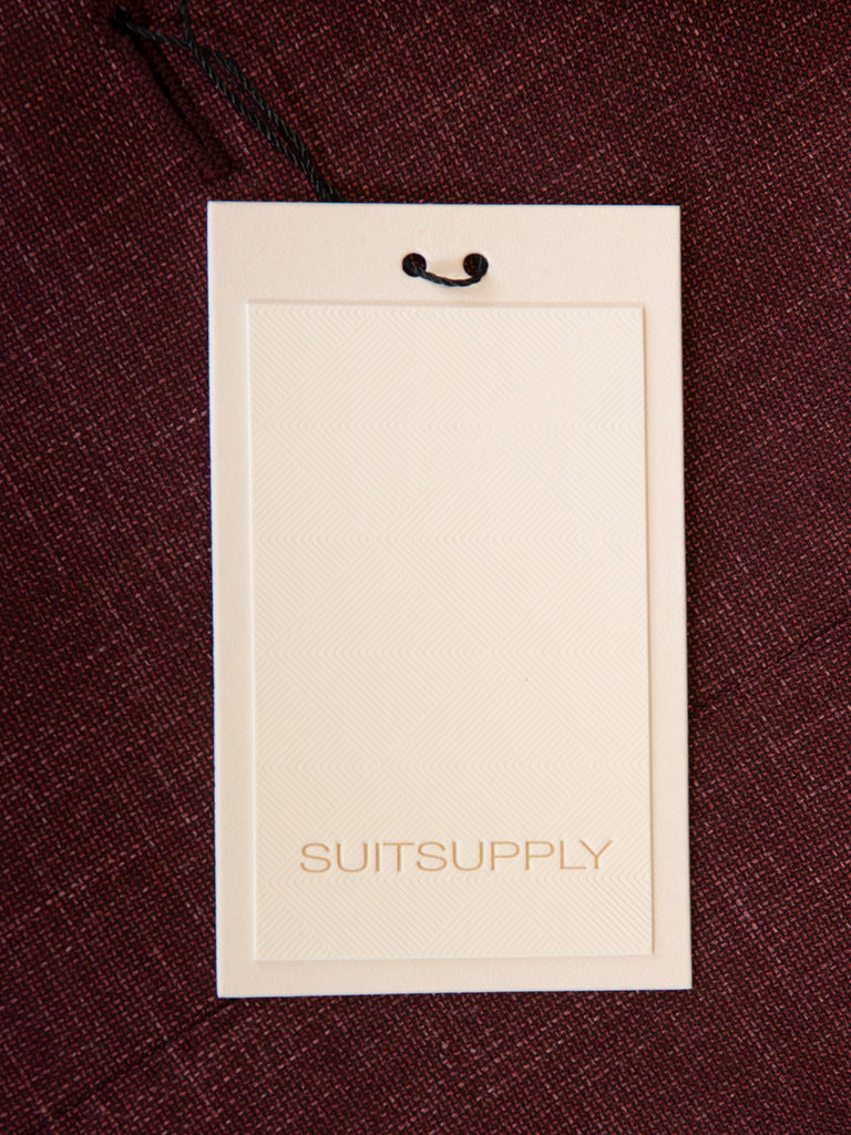 SuitSupply Burgundy Havana Slim Patch Wide Lapel Suit