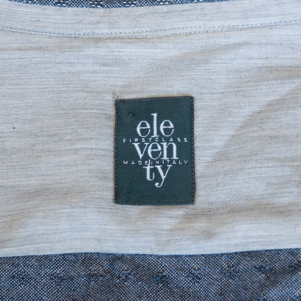 Eleventy Slate Gray Diamond Twill Shirt