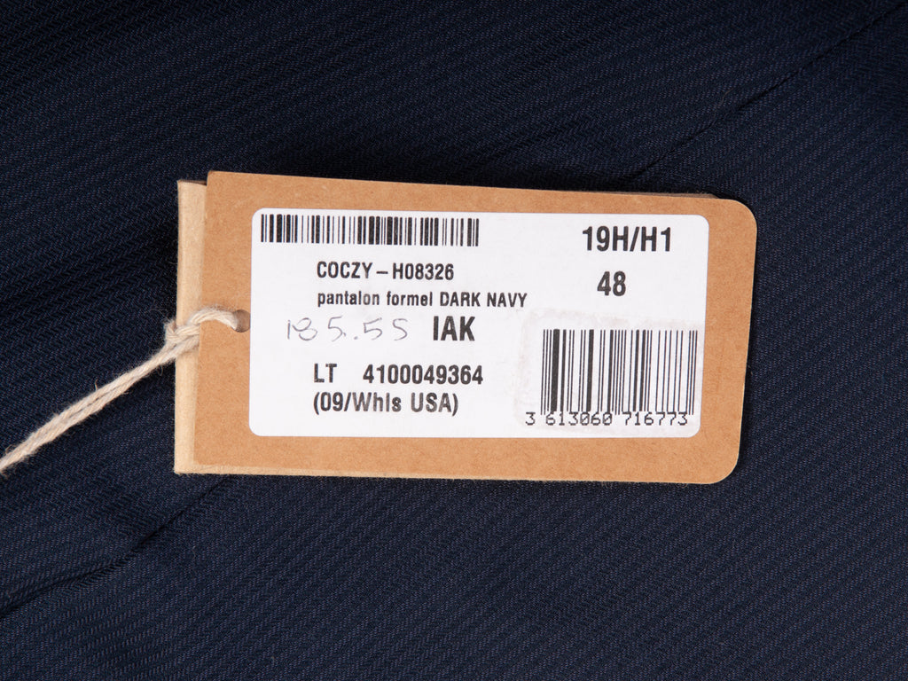 A.P.C. NWT Dark Navy Herringbone Formal Trouser for Luxmrkt.com Menswear Consignment Edmonton