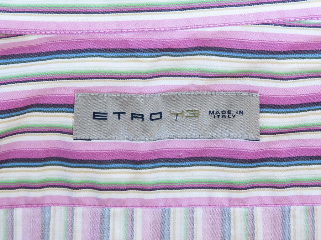 Etro Pink Striped Cotton Shirt