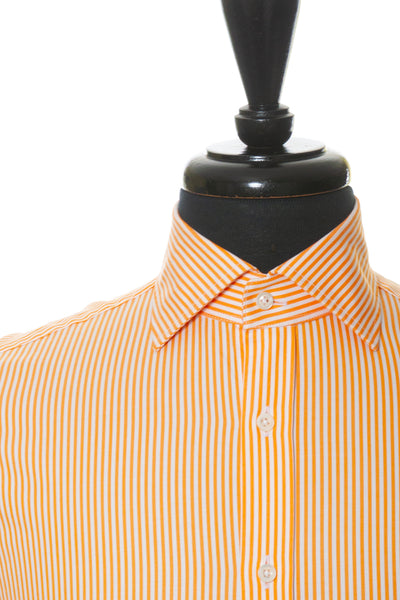 Stenstroms Orange Striped TwoFold Super Cotton Shirt