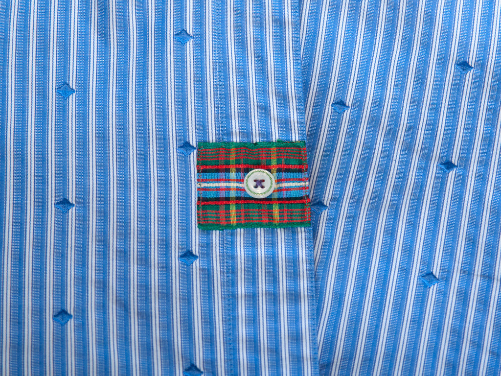 Robert Graham Freshly Laundered Blue Diamond Embroidered Striped Shirt