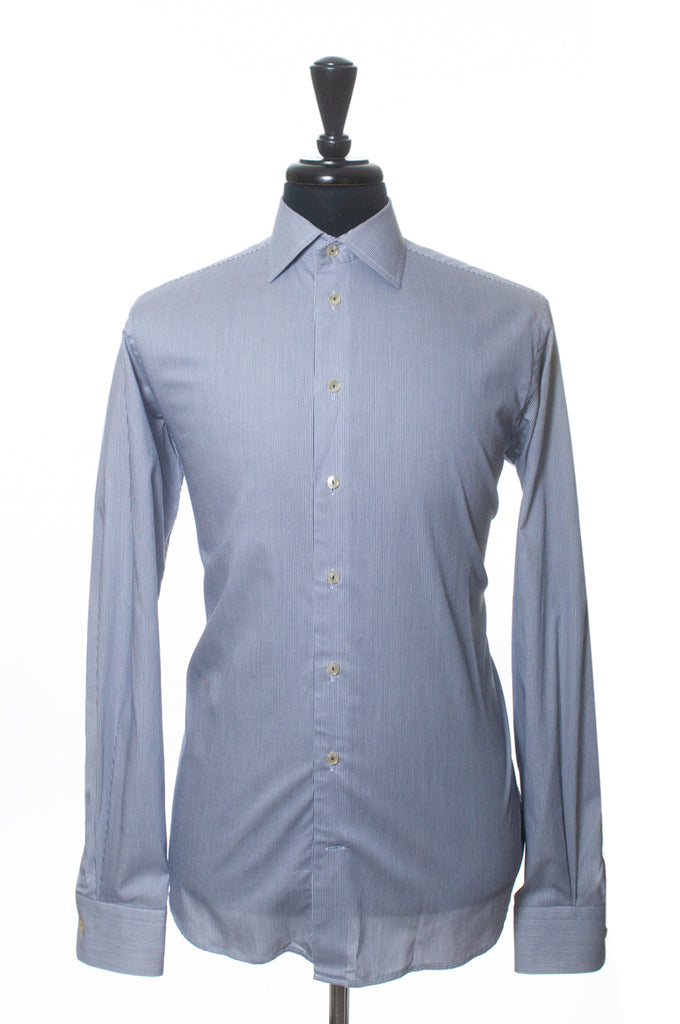 Eton Navy Blue Striped Slim Fit Shirt