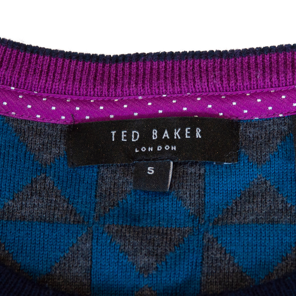 Ted Baker Blue Mix Geometric Zano Sweater