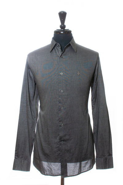 John Varvatos Gray Cotton Button Up Shirt