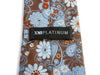 XMI Platinum Blue on Brown Floral Italian Silk Tie